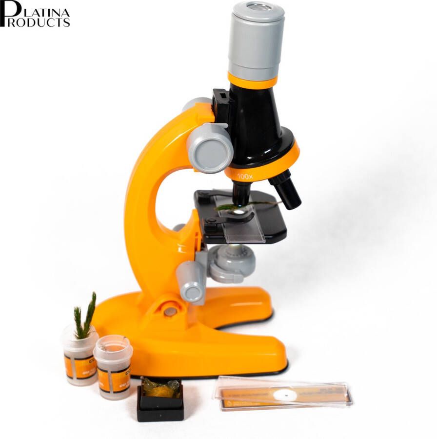 Platina products Microscoop voor kinderen Platina s X100 X400 X1200 incl. batterijen veel accessoires Science speelgoed voor kinderen Educatieve microscoop Ontdekkingsmicroscoop