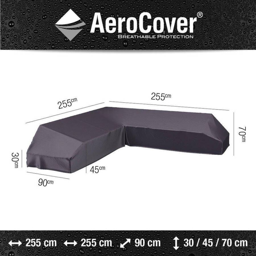 Platinum AeroCover Loungebankhoes L-vorm 255x255x90xH30 45 70 Ademend Waterproof Hoge kleurechtheid