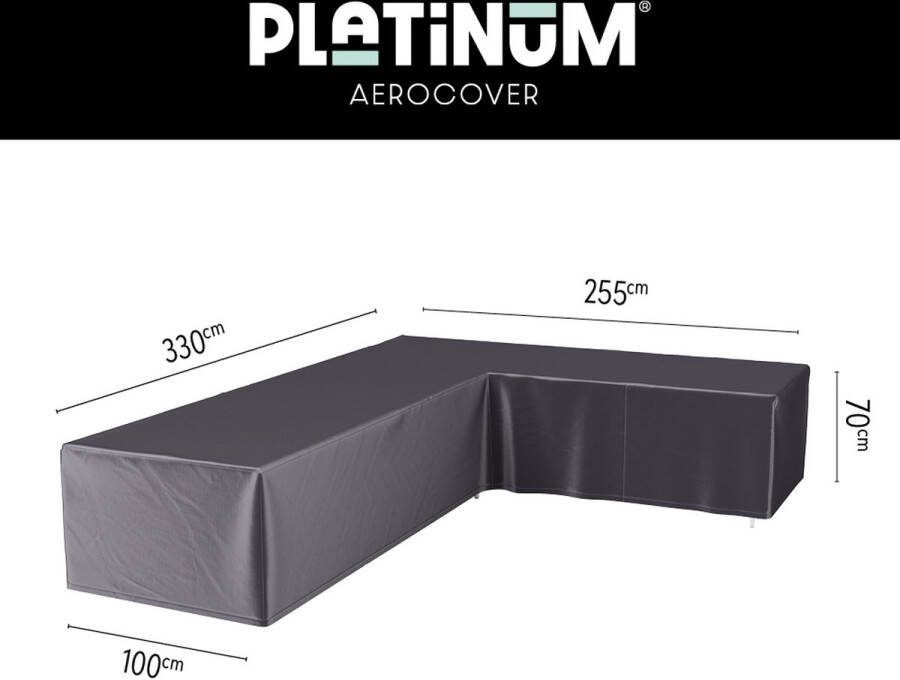 Platinum AeroCover Loungebankhoes L-vorm 330x255x100xH70 Rechts Ademend Waterproof Hoge kleurechtheid