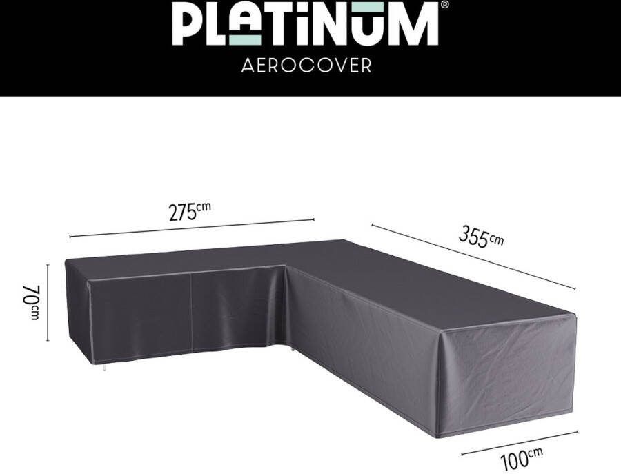 Platinum AeroCover Loungebankhoes L-vorm 355x275x100xH70 Links Ademend Waterproof Hoge kleurechtheid
