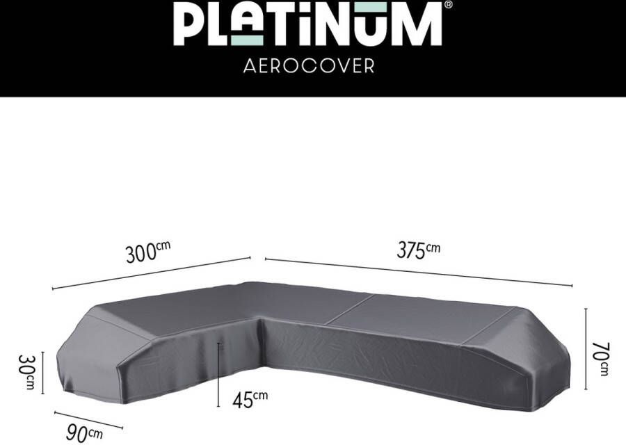 Platinum AeroCover platform loungesethoes 375x300x90xH30 45 70 cm L antraciet