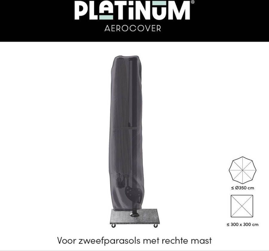 Platinum AeroCover Zweefparasolhoes – H250x55 60 – tot Ø 3 5m en 3x3m Met rits en stok Ademend – Waterproof – Hoge kleurechtheid