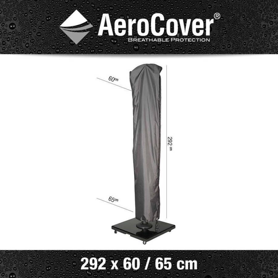 Platinum AeroCover Zweefparasolhoes H292x60 65 tot Ø 4m 3 5x3 5m en 4x3m Met rits en stok Ademend Waterproof Hoge kleurechtheid