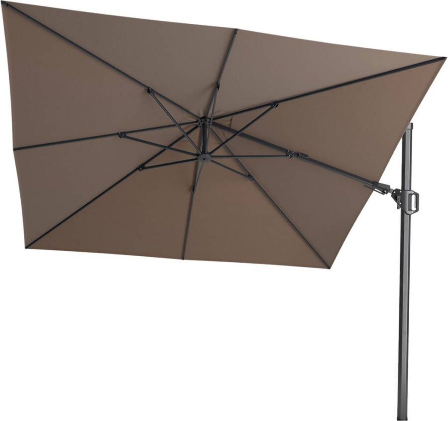 Platinum Challenger T2 Parasol 300x300cm Havanna- Taupe Vierkante Zweefparasol