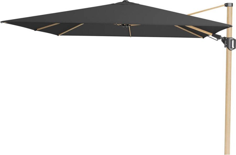 Platinum Zweefparasol Challenger T2 Premium 300x300 Cm Vervaagd Zwart Oak Kleurig Frame Zonwering