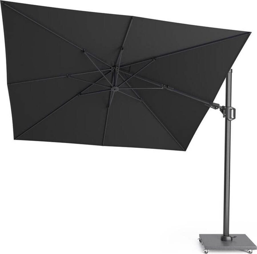 Platinum Challenger T2 Parasol 300x300cm Faded Black Zwarte Zweefparasol Vierkant