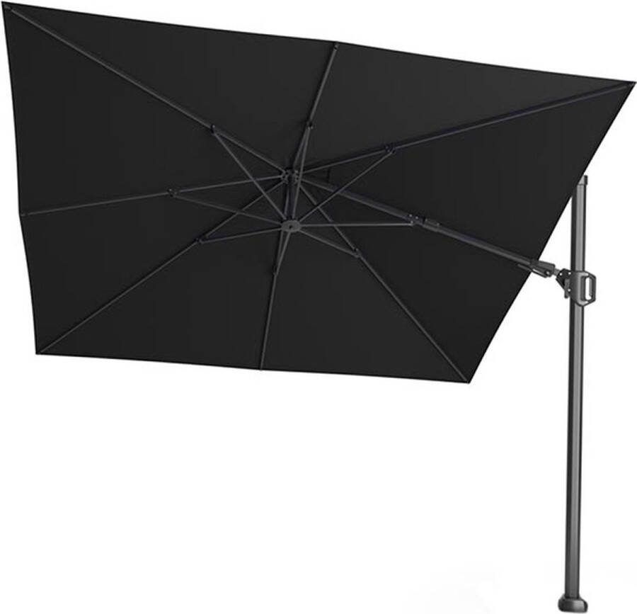 Platinum Challenger T2 Parasol 300x300cm Zwart Zwarte Zweefparasol Vierkant