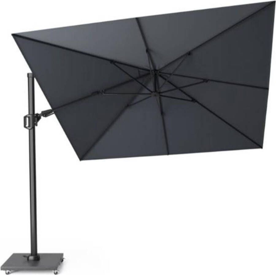 Platinum Challenger T2 Zweefparasol SET 3x3 Antraciet met 90KG VOET OP WIELEN en AFDEKHOES