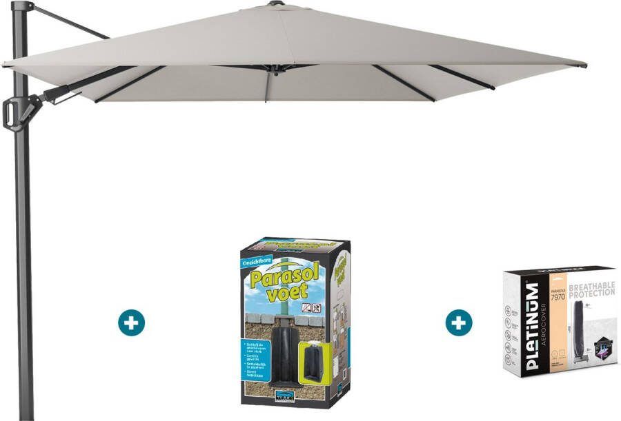 Platinum Challenger zweefparasol T2 Premium 3 5x2 6 m. Manhattan met ingraafvoet en hoes