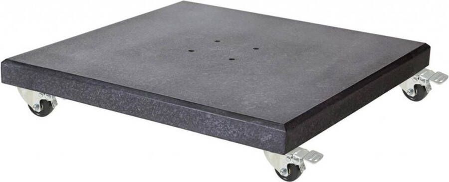 Platinum parasolvoet Modena 90kg graniet incl zwenkwielen zwart