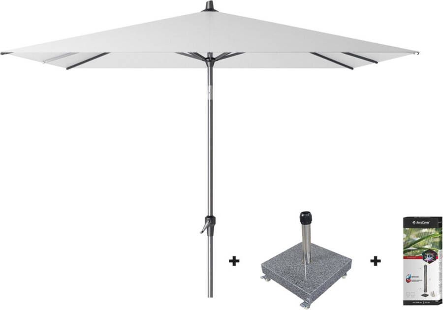 Platinum Riva Stokparasol 2.5x2.5 White Met Voet En Hoes