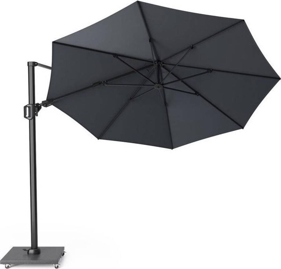 Platinum Challenger T2 Parasol 350cm Antraciet- Grijze Ronde Zweefparasol