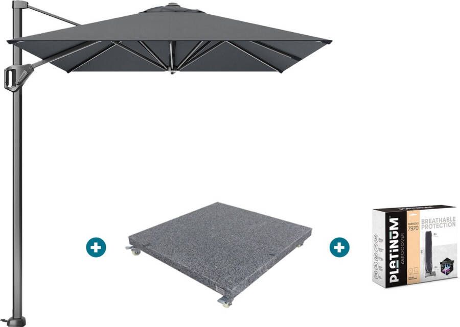 Platinum Voyager Zweefparasol T1 3x2 M. Antraciet Met Voet En Hoes