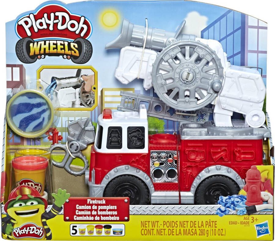 Play-Doh kleiset met brandweerwagen 6-delig rood