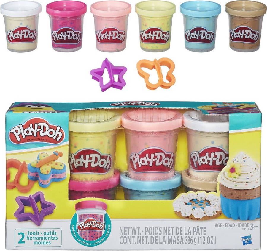 WOHI Confetti Play-Doh 6-pack 336 gram Boetseerklei Playdoh
