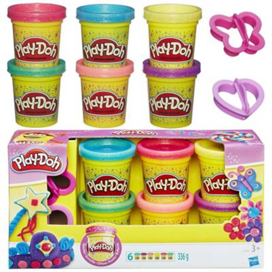 Coppens Play-Doh Play-doh glitter klei 6 stuks