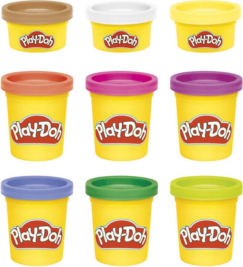 Play-Doh Plah Doh regenboog kleuren- 9 potjes 6 groot 3 klein