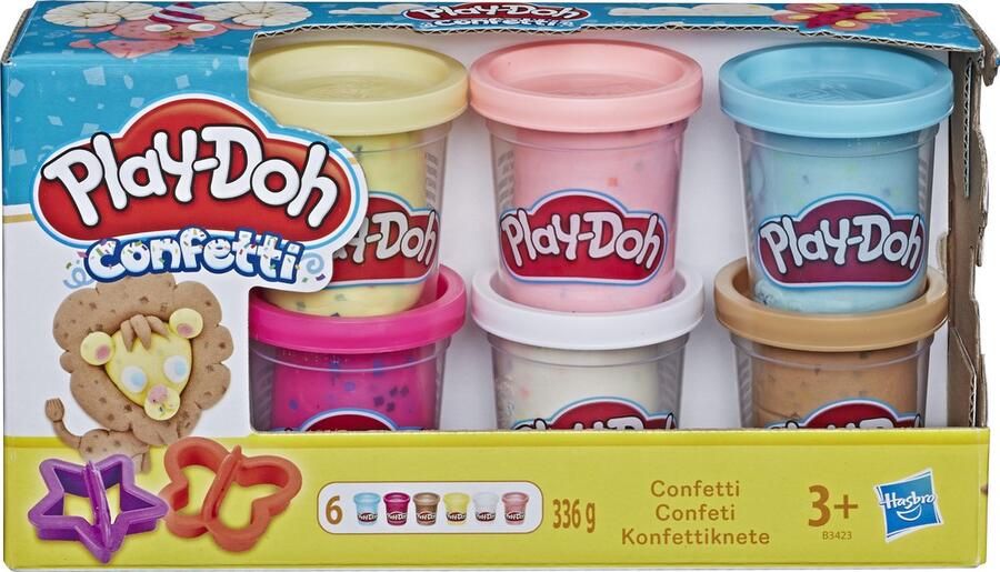 WOHI Confetti Play-Doh 6-pack 336 gram Boetseerklei Playdoh