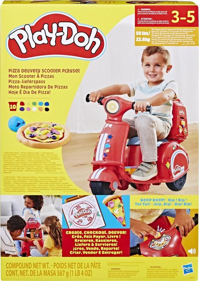 Play-Doh My Pizza Scooter doe-het-zelf-modelleringsdeegspeelgoed voor kinderen