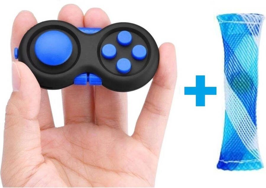 Merkloos Sans marque FIDG IT Fidget toys Fidget Pad Pop it Blauw inclusief boontje