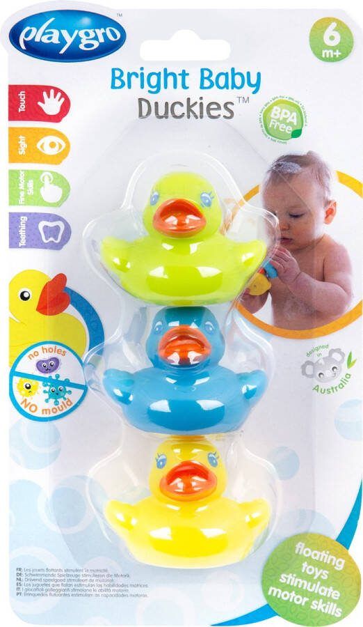 Playgro Badeendjes Schimmelvrij Zonder gaatjes set van 3 stuks BPA vrij