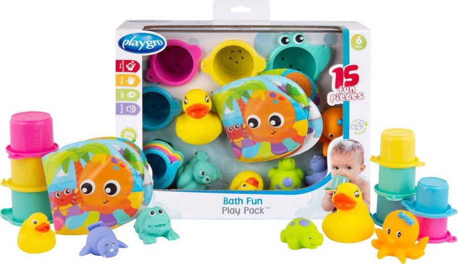 Playgro Badgeschenkset Badspeelset 15-delig Badspeelgoed kraamkadoset