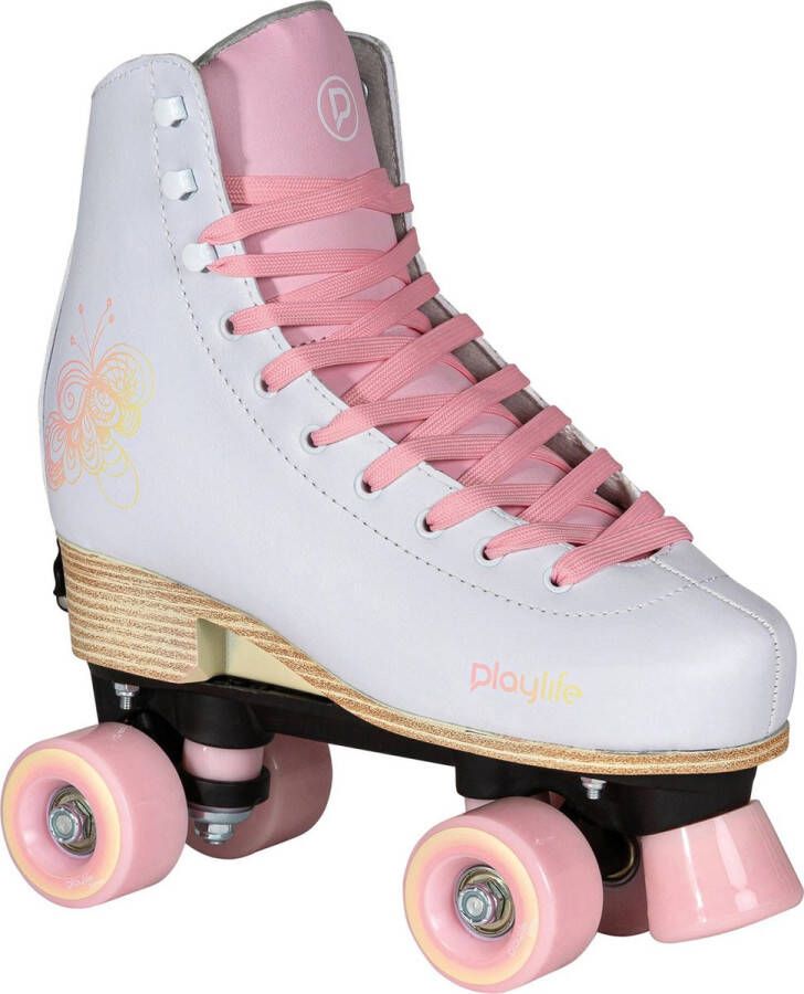 Playlife Classic adjustable rolschaatsen junior wit roze