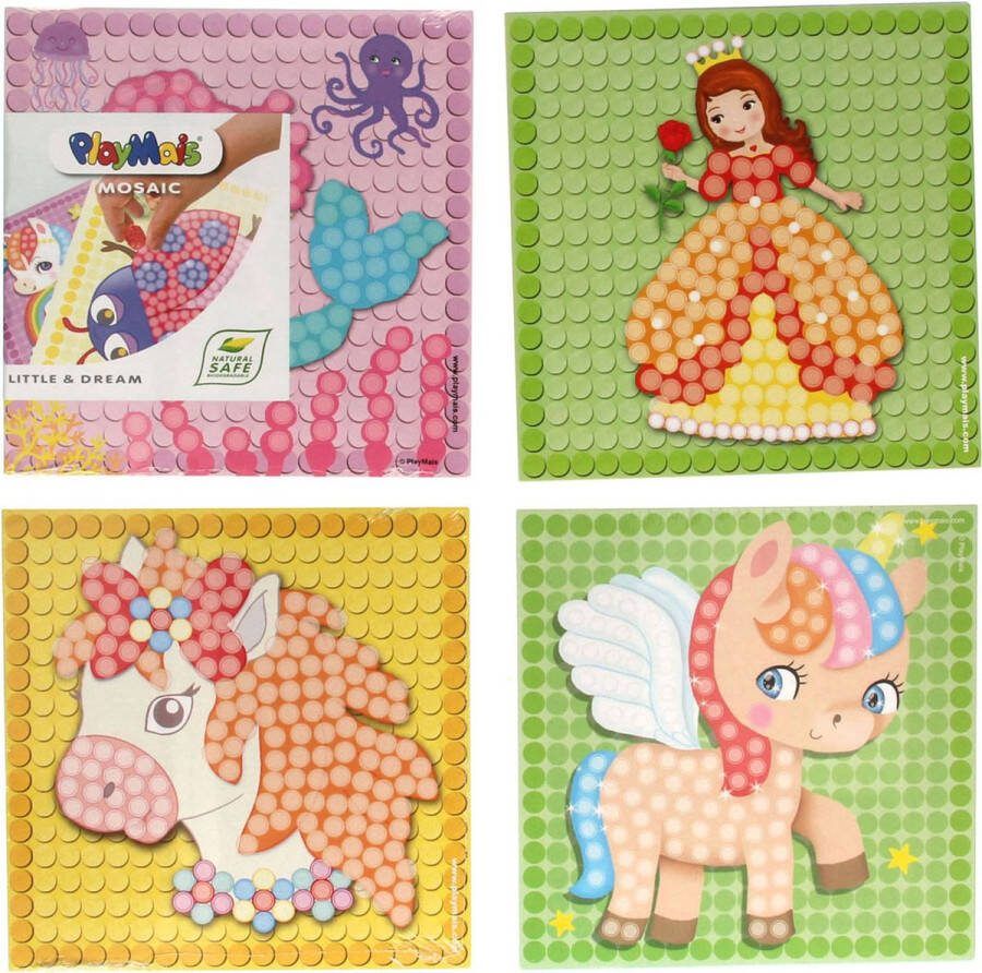 PlayMais Mosaic Kaarten Versieren Meisjes Set 24st