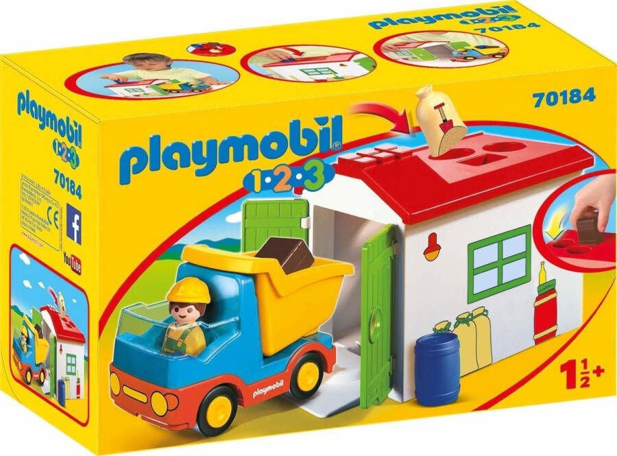 PLAYMOBIL 1.2.3 Werkman Met Sorteer-garage 70184