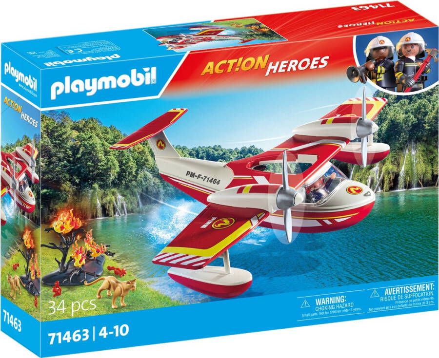 PLAYMOBIL Action Heroes Brandweervliegtuig met blusfunctie 71463