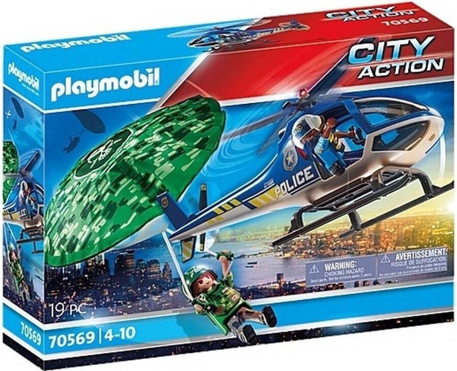 Playmobil Â City action 70569 Politie helikopter parachute- achtervolging