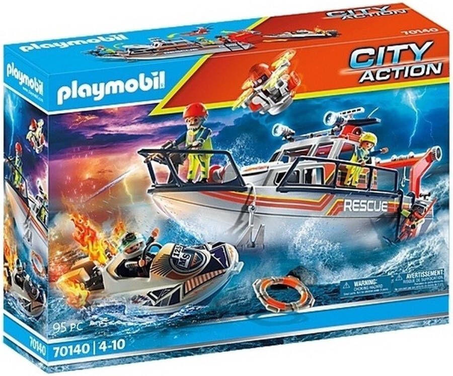 Playmobil Â City Action 70140 redding op zee brandbestrijdingsmissie met reddingskruiser