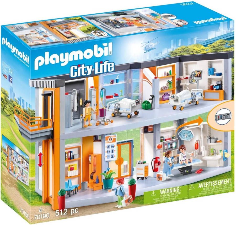 Playmobil Â City Life 70190 groot ziekenhuis met inrichting