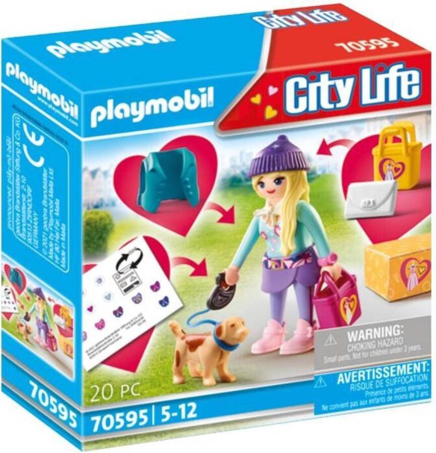 PLAYMOBIL City Life Modemeisje Met Hond (70595)