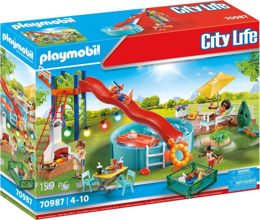 Playmobil City Life Zwembadfeest met glijbaan 70987