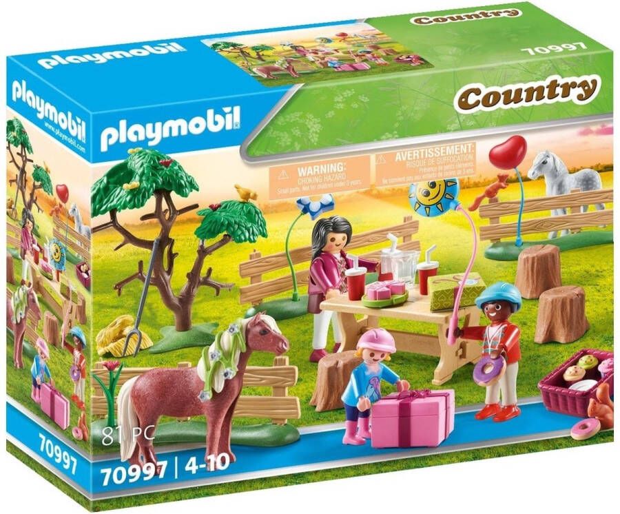 PLAYMOBIL Country Kinderverjaardagsfeestje op de ponyboerderij 70997