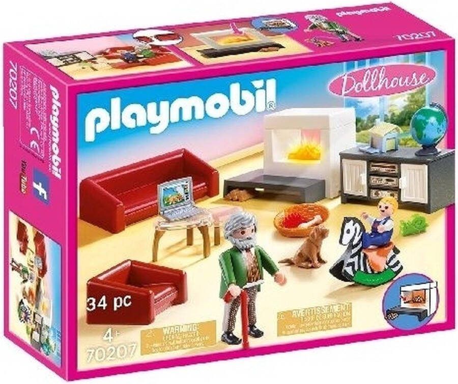 PLAYMOBIL Dollhouse Huiskamer Met Open Haard 70207