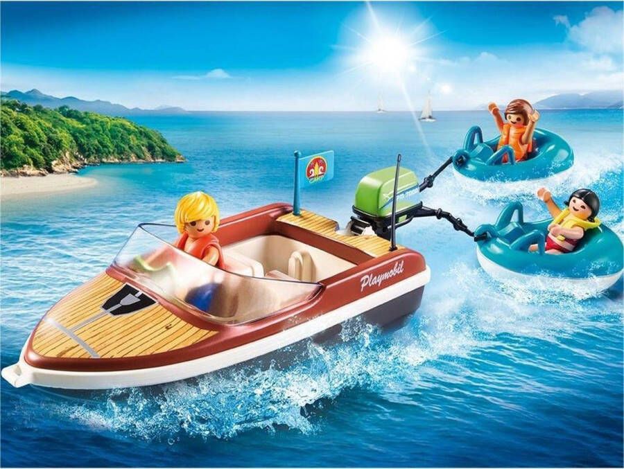 PLAYMOBIL Playmboil Family Fun Motorboot Met Funtubes 70091