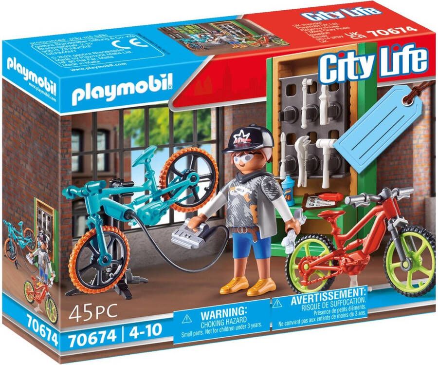 Playmobil Â City Life 70674 gift set e-bike werkplaats