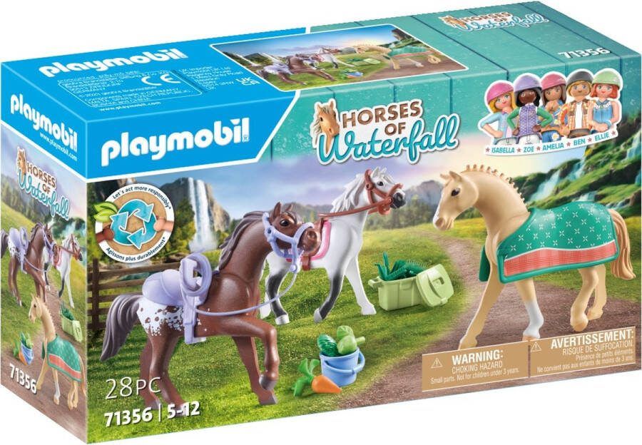 PLAYMOBIL Horses of Waterfall 3 paarden met accessoires 71356