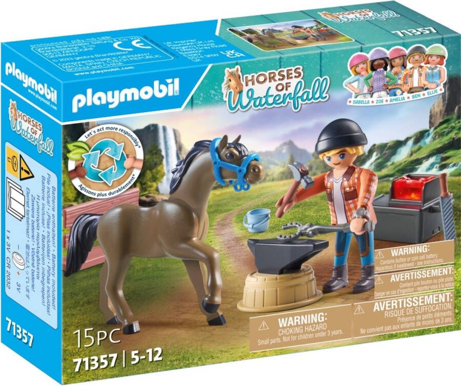 PLAYMOBIL Horses of Waterfall Hoefsmid: Ben & Achilles 71357