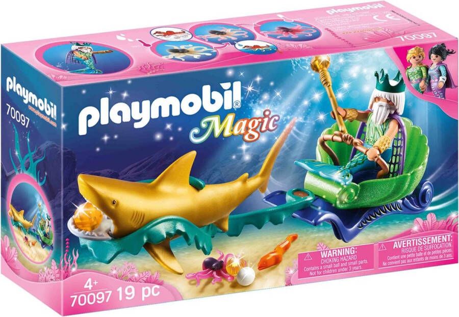 Playmobil Â Magic 70097 koning der zeeÃn met haaienkoets