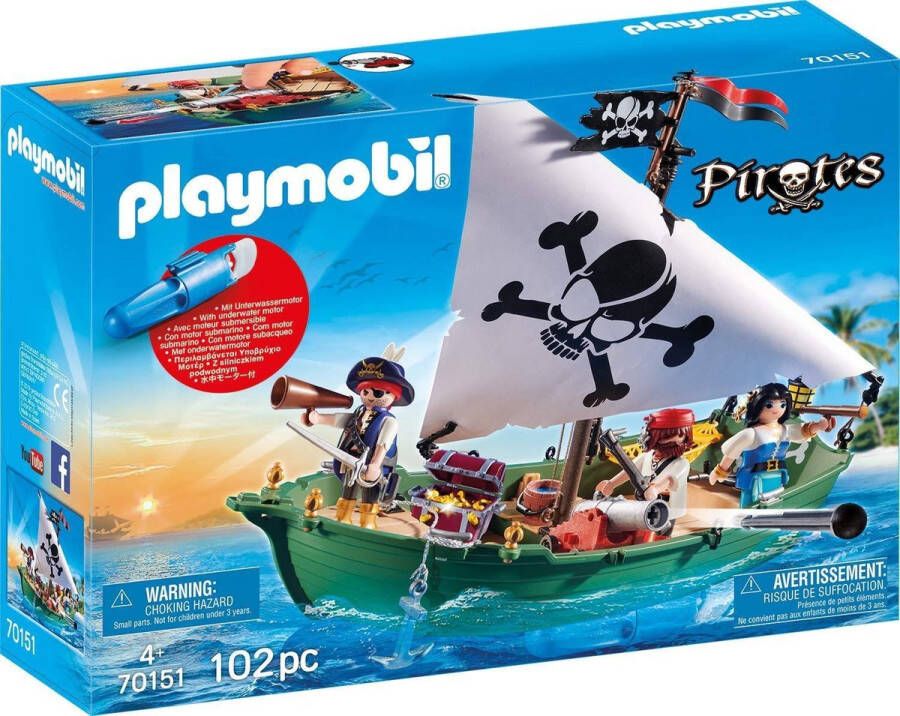 PLAYMOBIL Pirates Piratenschuit met onderwatermotor 70151