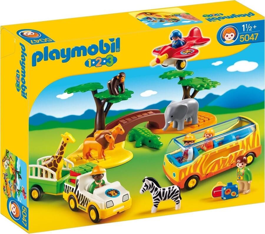 PLAYMOBIL Grote safari Coffret animaux de la savane avec gardien et touristes