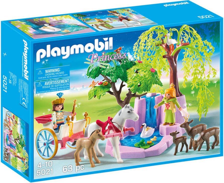 PLAYMOBIL Prins en prinses met Koets en Waterval 5021