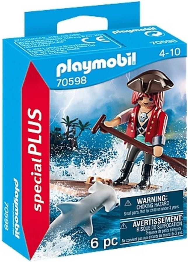 PLAYMOBIL Special Plus Piraat Met Vlot En Hamerhaai 70598