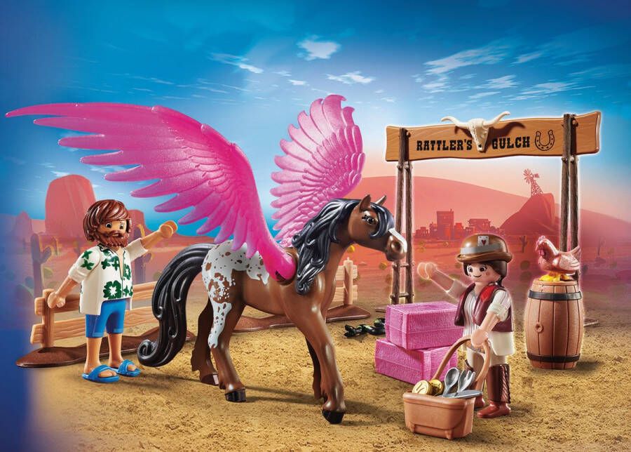 Merkloos Sans marque PLAYMOBIL: THE MOVIE Marla en Del met gevleugeld paard 70074