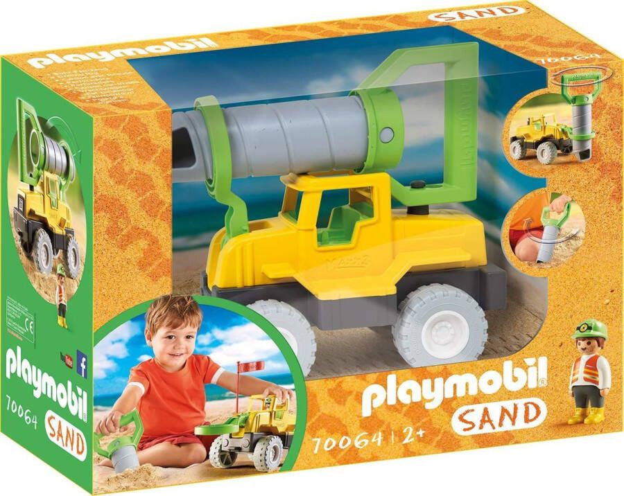 PLAYMOBIL 1.2.3 Sand Vrachtwagen Met Zandboor 70064