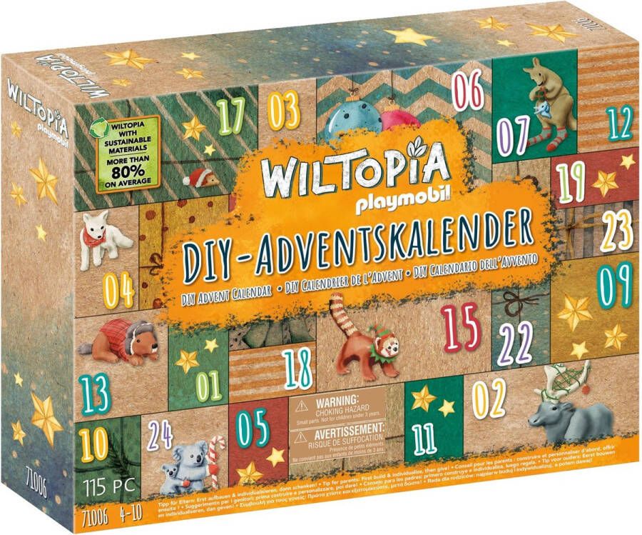 PLAYMOBIL Wiltopia Doe-het-zelf Adventskalender 2023 Dierenwereldreis 71006