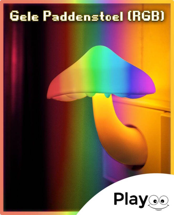 Playoo Gele Paddenstoel (RGB) Schattig Nachtlampje